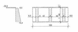 Obr. 3: Střešní panel rozpětí 24 m s horní příložkou z vrstveného dřeva