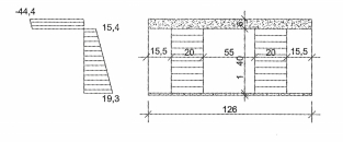 Obr. 4: Střešní panel rozpětí 24 m nesoucí zelenou střechu s horní příložkou vrstveného dřeva