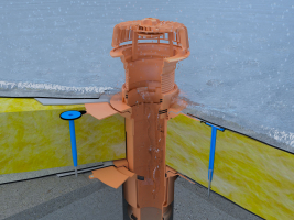 Řez retenčním nástavcem