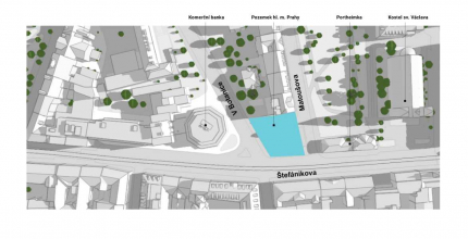 Schematická mapka lokality Portheimka s umístěním pozemku PDS (zdroj: PDS)