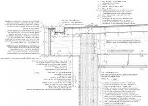 Napojení obvodové stěny na střechu v místě žlabu