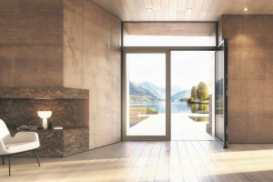 Prosklené dvoukřídlé dveře Schüco umožňují otevření pouze jednoho dveřního křídla, pokud je to potřeba (zdroj: Schüco)