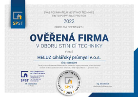 HELUZ opět s certifikátem Ověřená firma v oboru stínicí techniky