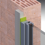 Předsazení 35 mm. Systém je tvořen nosným hranolem o šíři 35 mm, který se aplikuje zvenku na stěnu. Hranol zvětšuje kontaktní plochu utěsnění, takže toto může být provedeno jednoduše a spolehlivě pomocí komprimační pásky. Profily jsou zafixovány vůči podkladu pomocí vysokopevnostního lepidla.