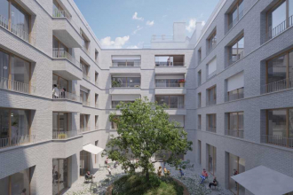 Vizualizace bytového domu V Botanice (zdroj: Atelier bod architekti)