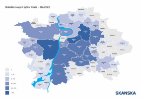 Nabídka nových bytů v Praze - Q2/2022