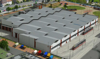 Vizualizace vozovny Hloubětín (autor: Metroprojekt)