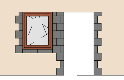 Zobrazení kladení doplňkových cihel (REVIT)