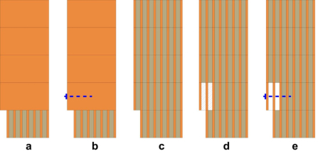 Schematické řezy vzorků