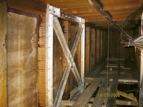 Obr. 8: Miesto merania deformácií nosníka počas predpínania