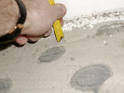 Obr. 3: Tloušťka vrstvy potěru