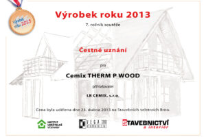 Ocenění pro zateplovací systém na dřevostavby Cemix THERM P WOOD
