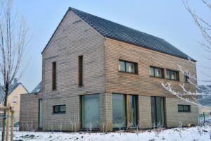 Pasivní dům na severu Francie s deskami fermacell Greenline na stěnách a stropech