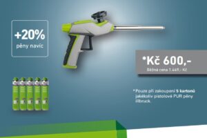 Aplikační pistole Illbruck Power Gun AA255 zefektivňuje využití obsahu dóz s PUR pěnou