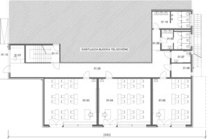 Dvojpodlažná školská budova z krížom lepeného dreva
