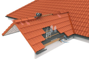 Větrací pásy od HPI-CZ odvádějí vlhkost z oblasti hřebene a brání tak tvorbě plísní