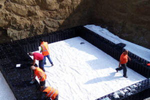 Odvodnění ploch u samoobsluhy v Újezdě u Brna