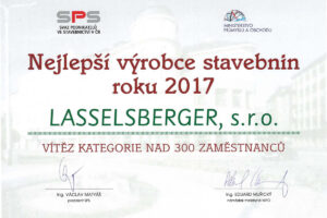 Lasselsberger nejlepším výrobcem stavebnin roku 2017