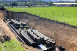 Řízený svod dešťových vod u cyklocentra na Orlicku