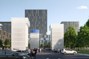 Problém s parkováním ve městech může vyřešit vertikální systém, který se přizpůsobí okolí