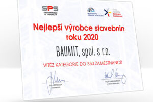 Baumit získal ocenění Nejlepší výrobce stavebnin roku 2020