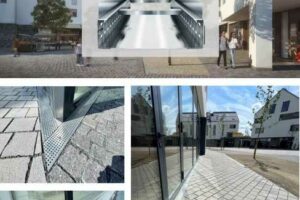 Designové žlaby pro ochranu fasád v nové rezidenční čtvrti