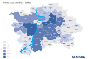 Přehled nabídky nových bytů v Praze podle městských částí